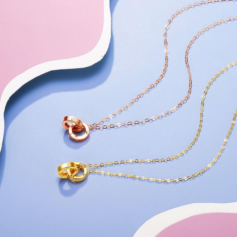 CADENA ESLABONES ORO AMARILLO 18K DOS CIRCULOS 18K-2