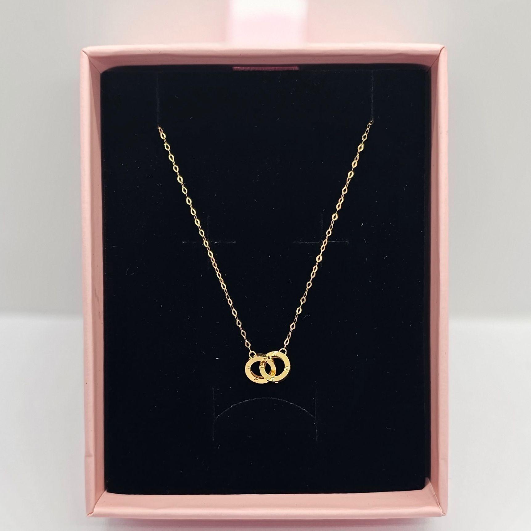 CADENA ESLABONES ORO AMARILLO 18K DOS CIRCULOS 18K-3