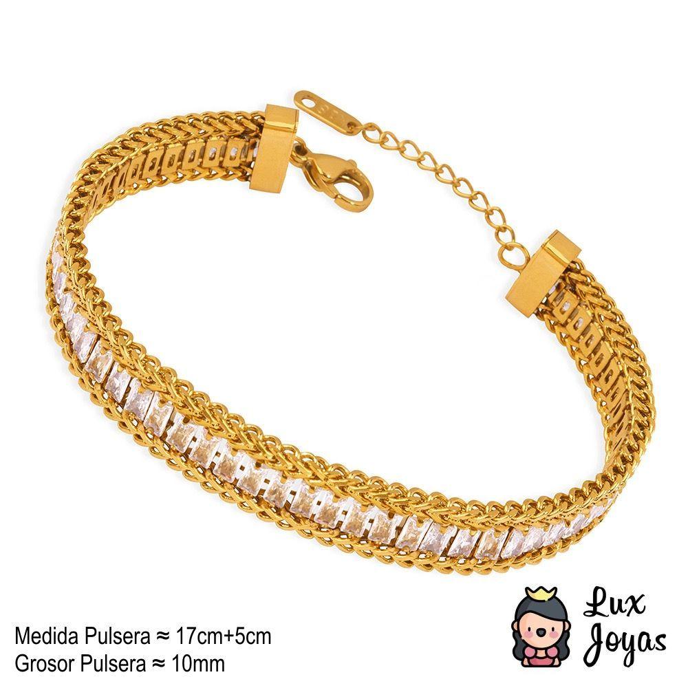 Pulsera Baño Oro 18k Cintillo Circones Varios-4