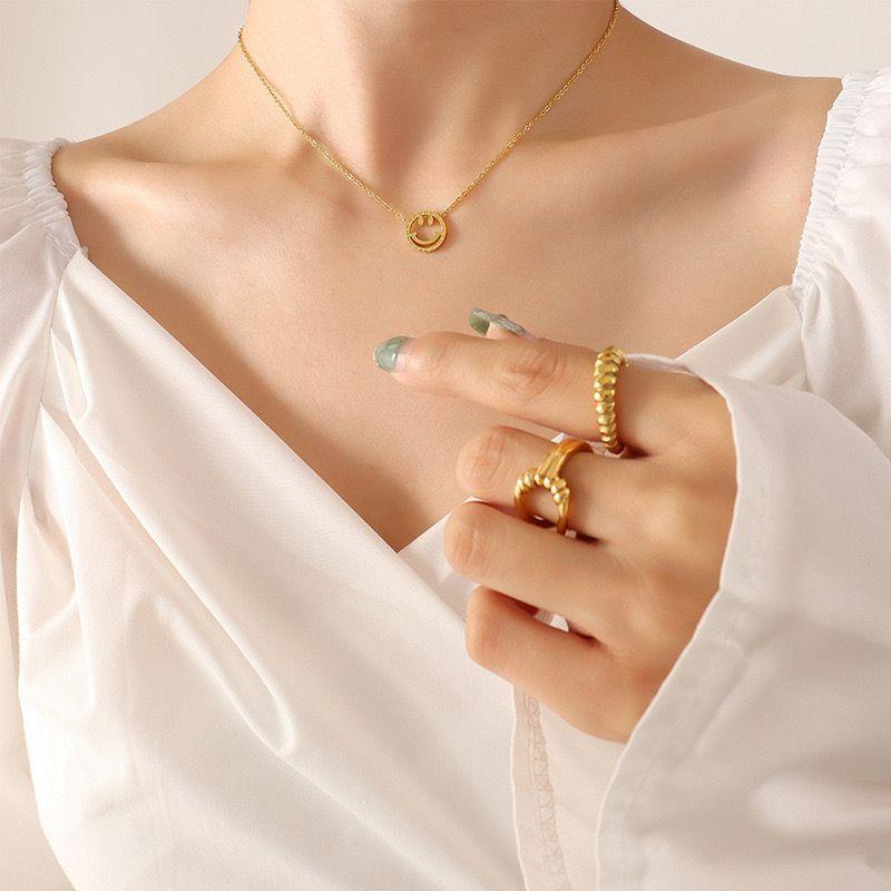 Collar Baño De Oro Amarillo 18k Smile-2