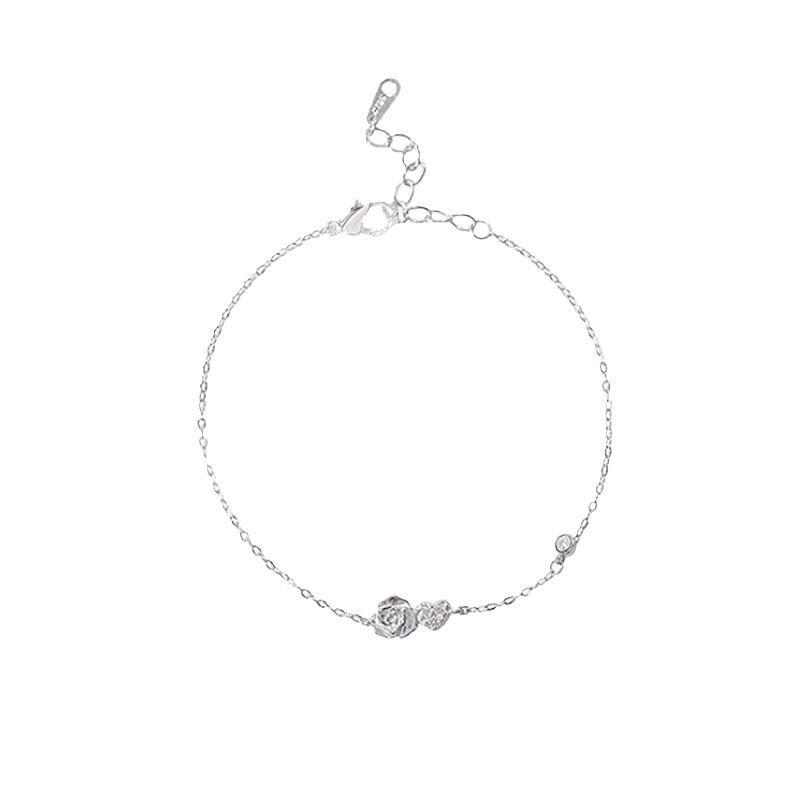 Pulsera Plata 925 Rosa Corazón-0