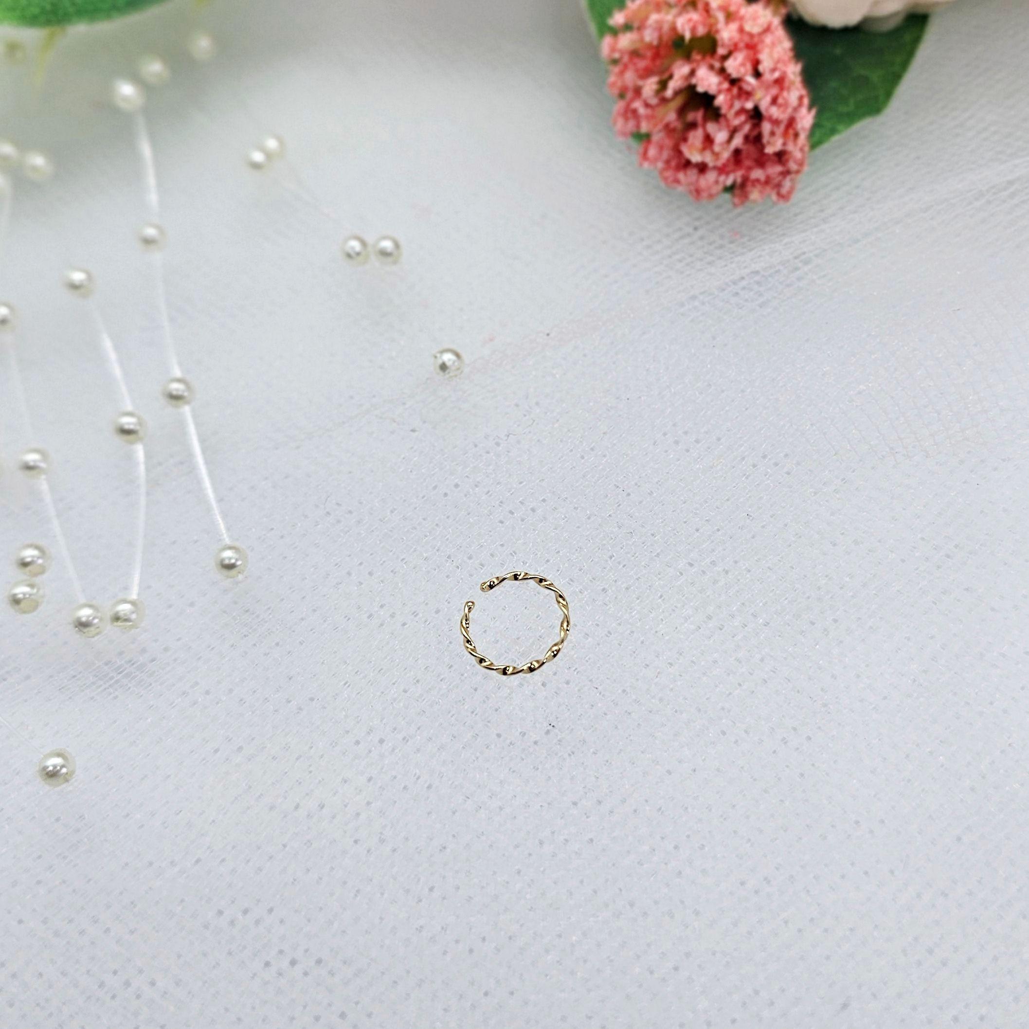 Aro Piercing Nariz Argolla Enroscada Oro 18 Kilates Nacional-1
