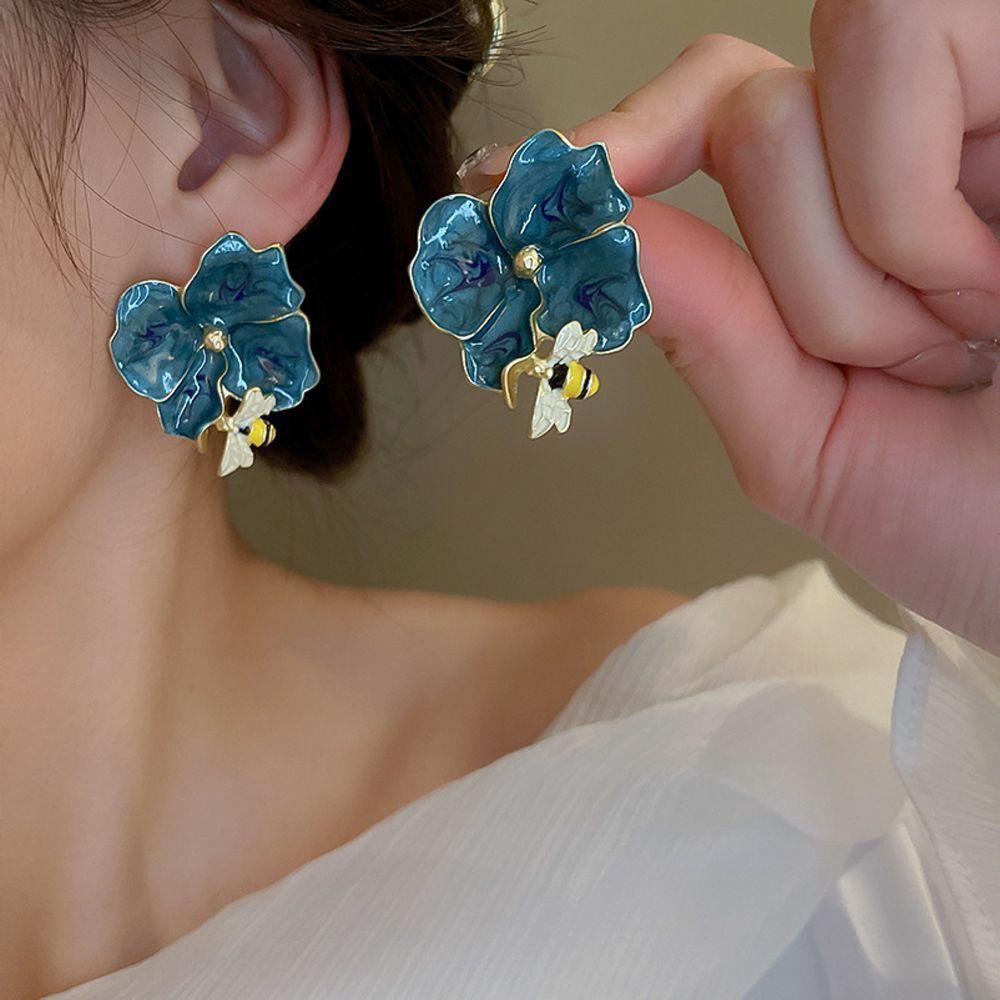 AROS ALEACIÓN FLOR AZUL ABEJA-1
