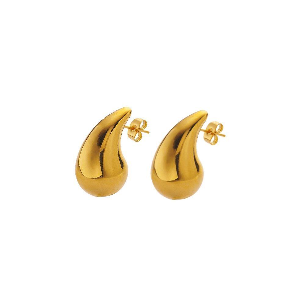 Aros Baño Oro 18k Pegados Gota S-0