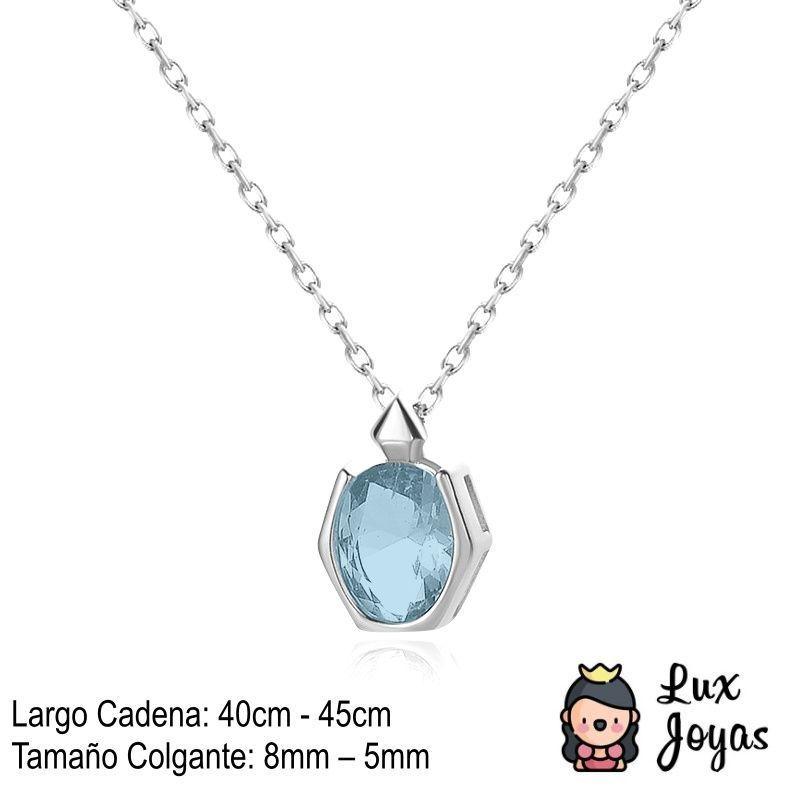 Collar Plata 925 Ova Aquamarina-2