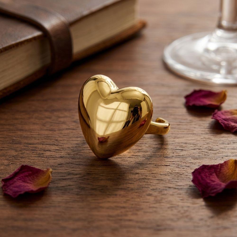 ANILLO ENCHAPADO ORO CORAZÓN L -2