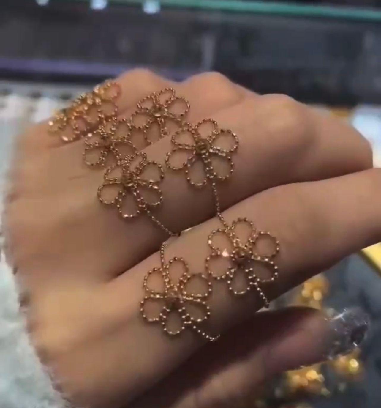 ANILLO ORO AMARILLO 18K PELOTITAS FLOR AJUSTABLE-3