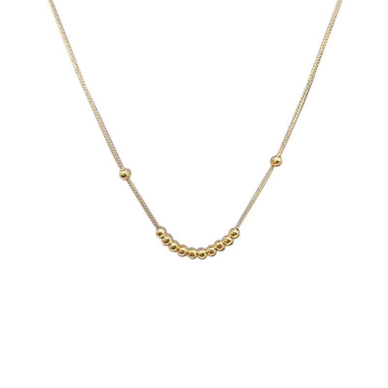 CADENA TEJIDA ORO ROSADO 18K COLGANTE 12 PELOTITAS 18K-0