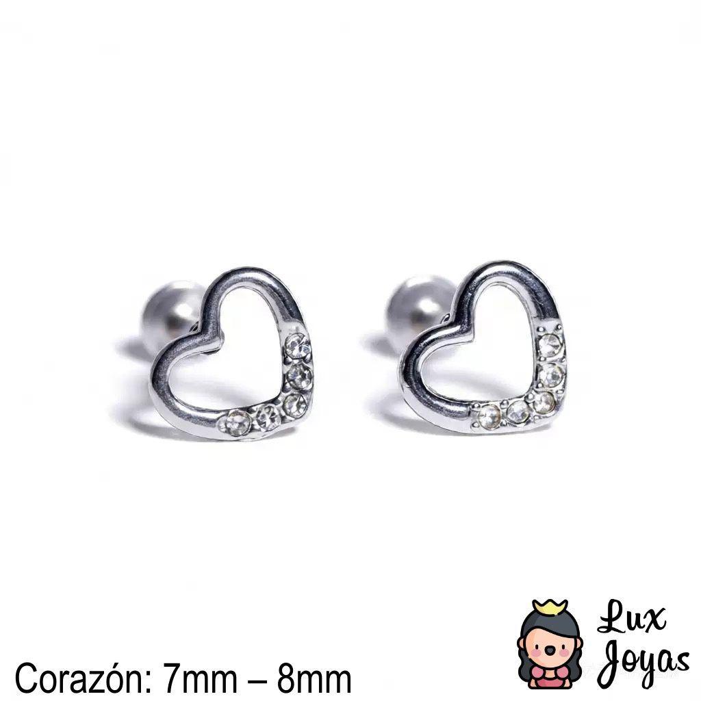 Aros Plata 925 Corazón Bor Bri-2