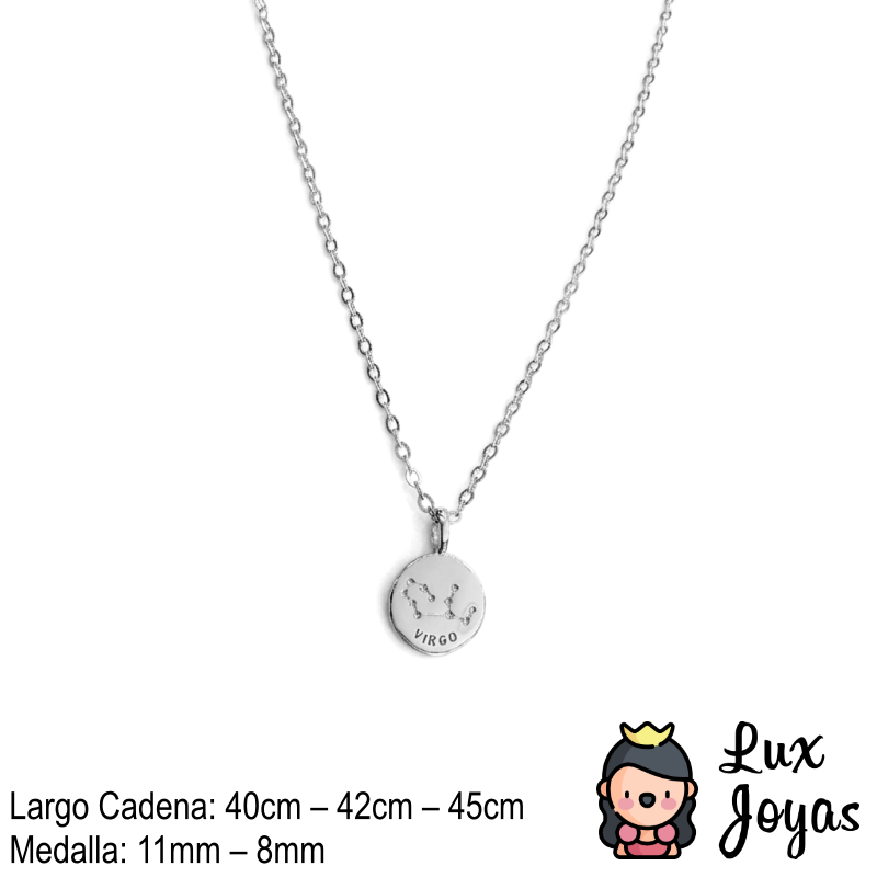 Collar Plata 925 Virgo Signo Zodiacal-3