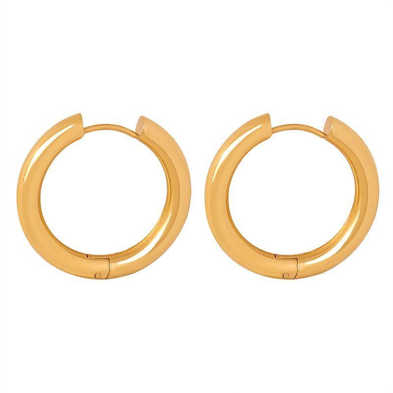 Aros Baño Oro 18k Argollas Tubo Gru L-0
