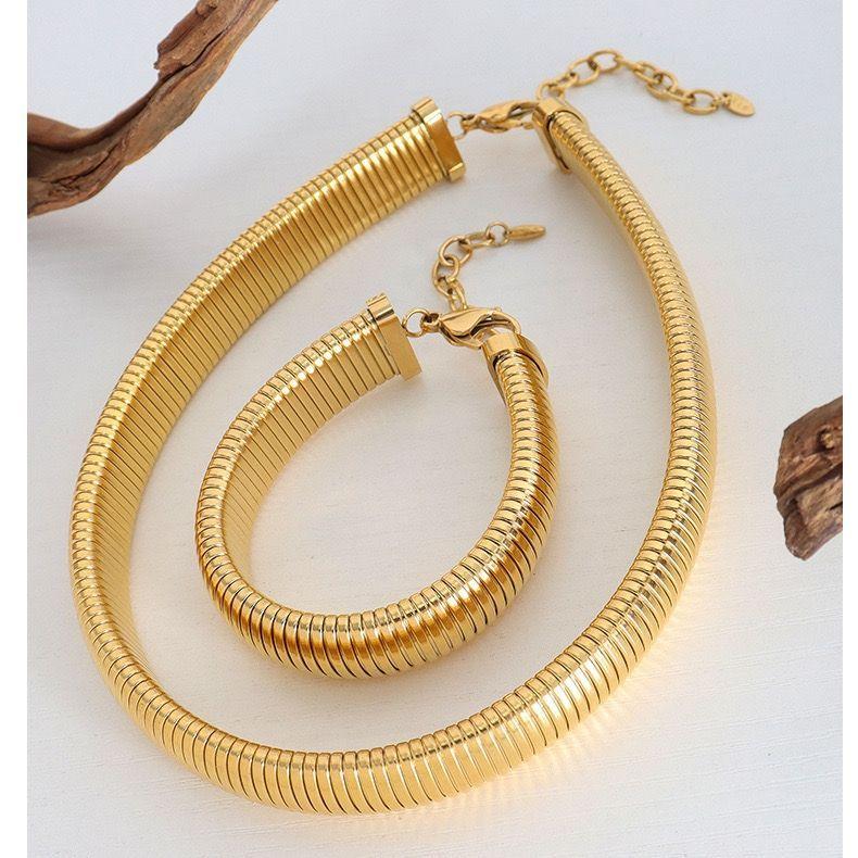 Collar Baño Oro 18k Elástica -1