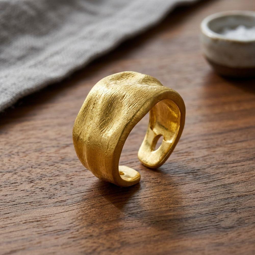 ANILLO ENCHAPADO ORO SATIN IRRE MACH-2