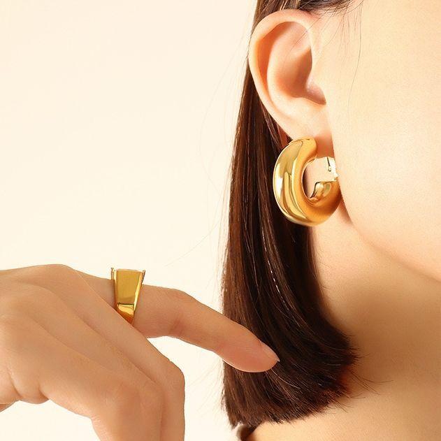 Aros Baño Oro 18k Bote U Gordo-3
