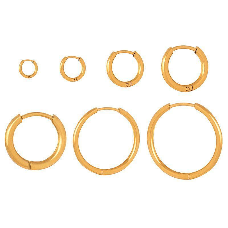 Aros Baño Oro 18k Argollas Lisas 19mm-0