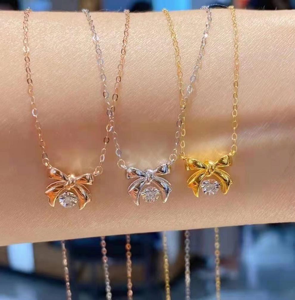 CADENA ESLABONES ORO ROSADO 18K COLGANTE CINTA DIAMANTE 3P-1