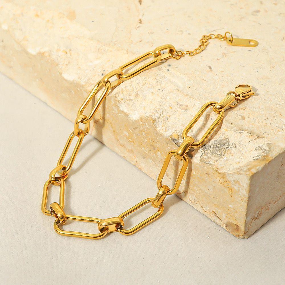 Pulsera Baño Oro 18k Eslabones L Plano-1