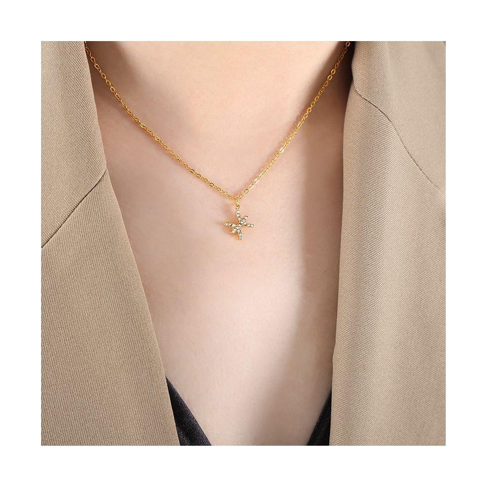 Collar Baño Oro 18k Signo Zodiaco Piscis-1