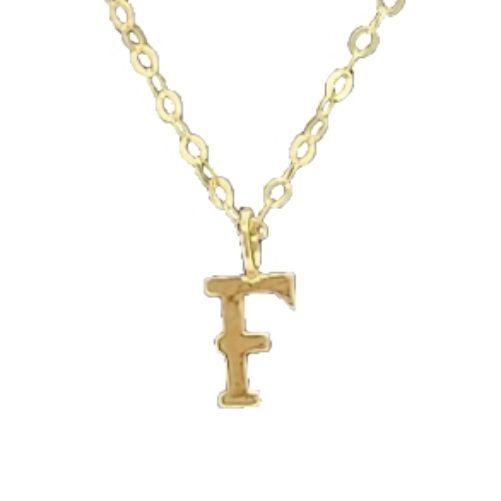 CADENA ESLABONES ORO 18K COLGANTE LETRA INICIAL F 18K-0