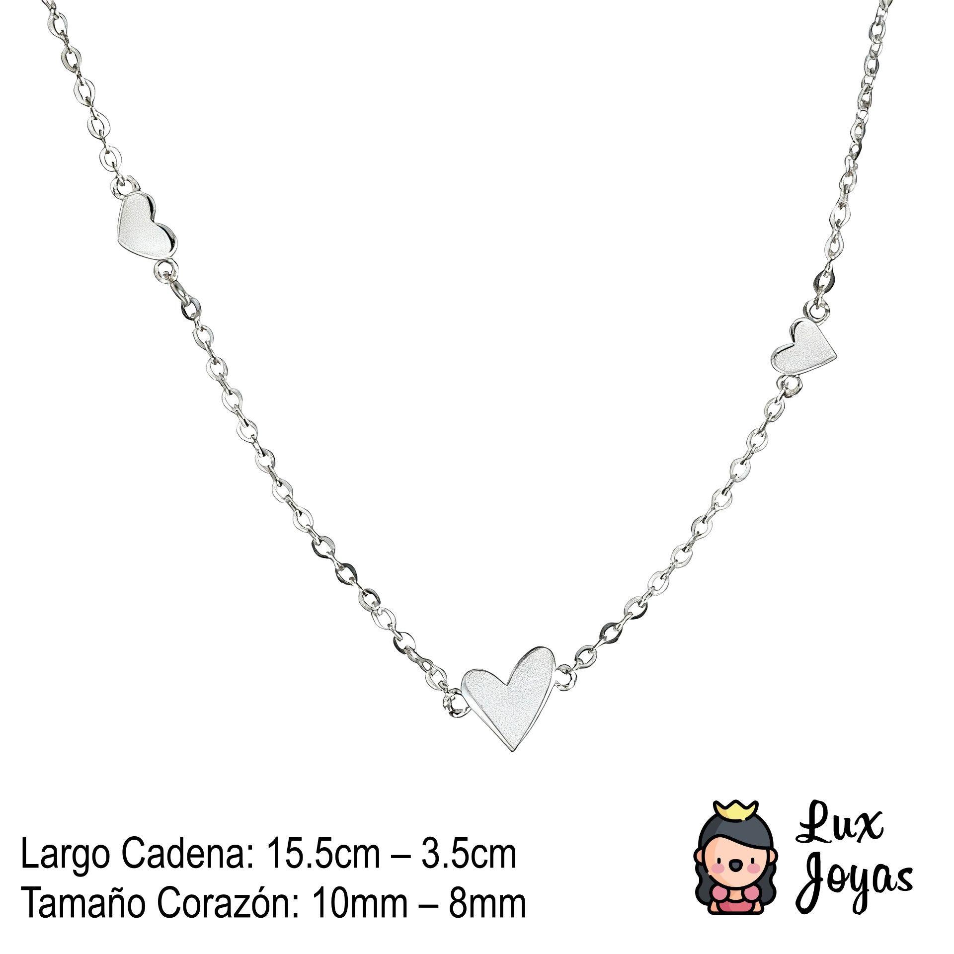 Pulsera Plata 925 Corazones Chec-2