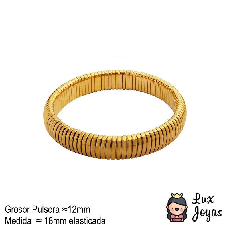 Pulsera Baño Oro 18k Esclava Elasticada L-4
