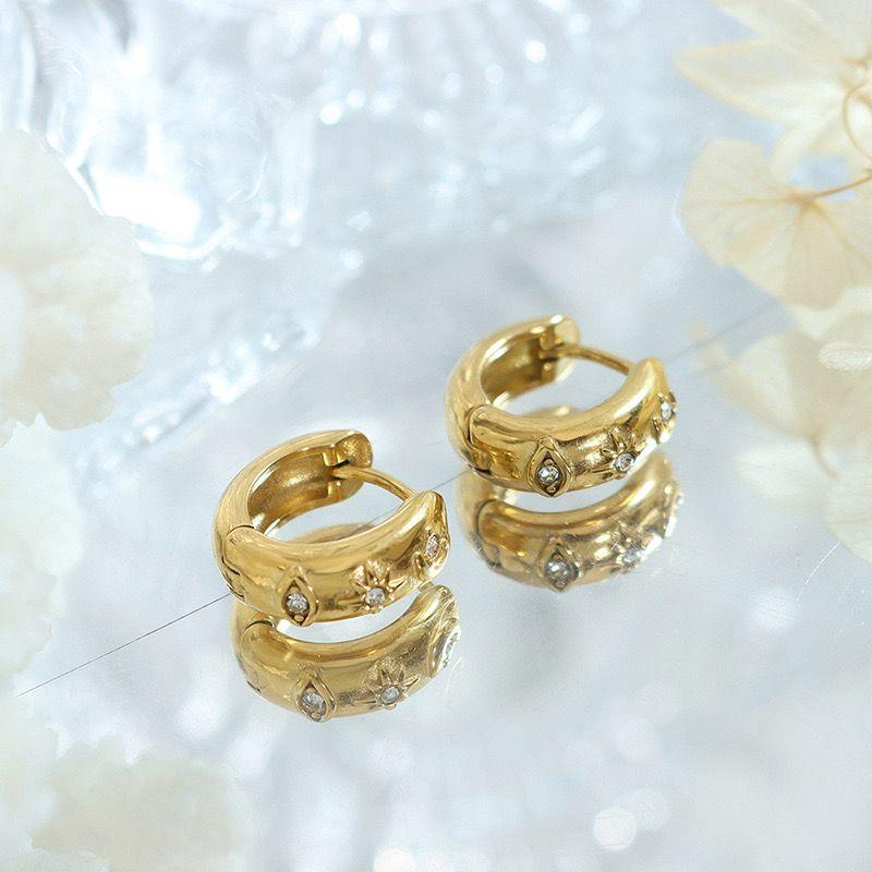 Aros Baño Oro 18k Argolla Luna Sol Ojo-1