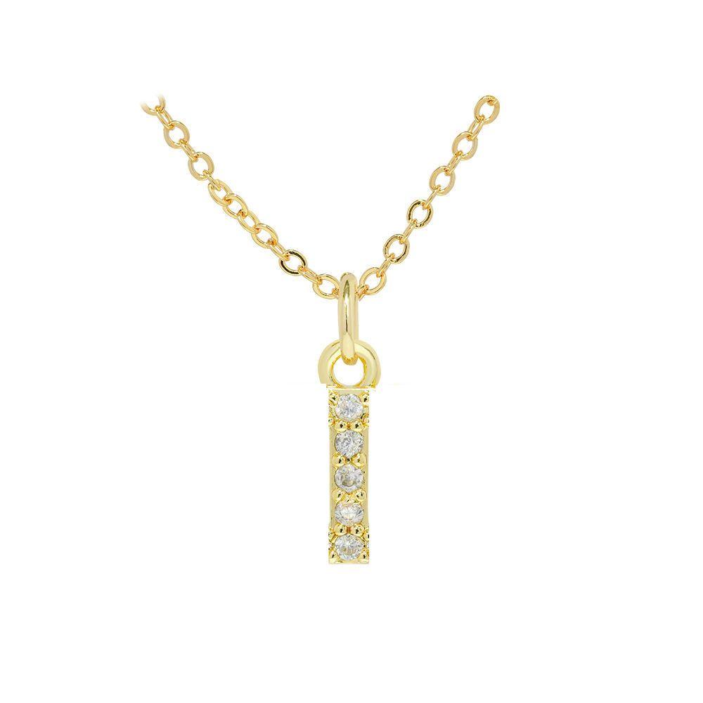 Collar Baño Oro 18k Letra Inicial Brillitos I-2