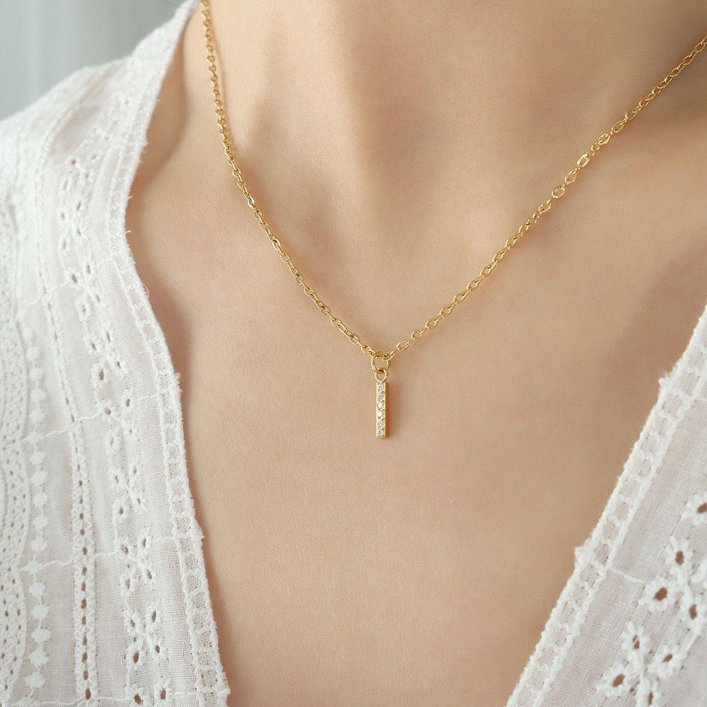 Collar Baño Oro 18k Letra Inicial Brillitos I-3