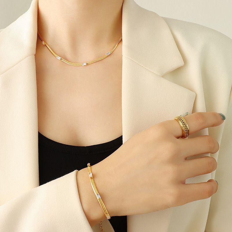 Pulsera Baño Oro Amarillo 18k Cintillo Circones-3