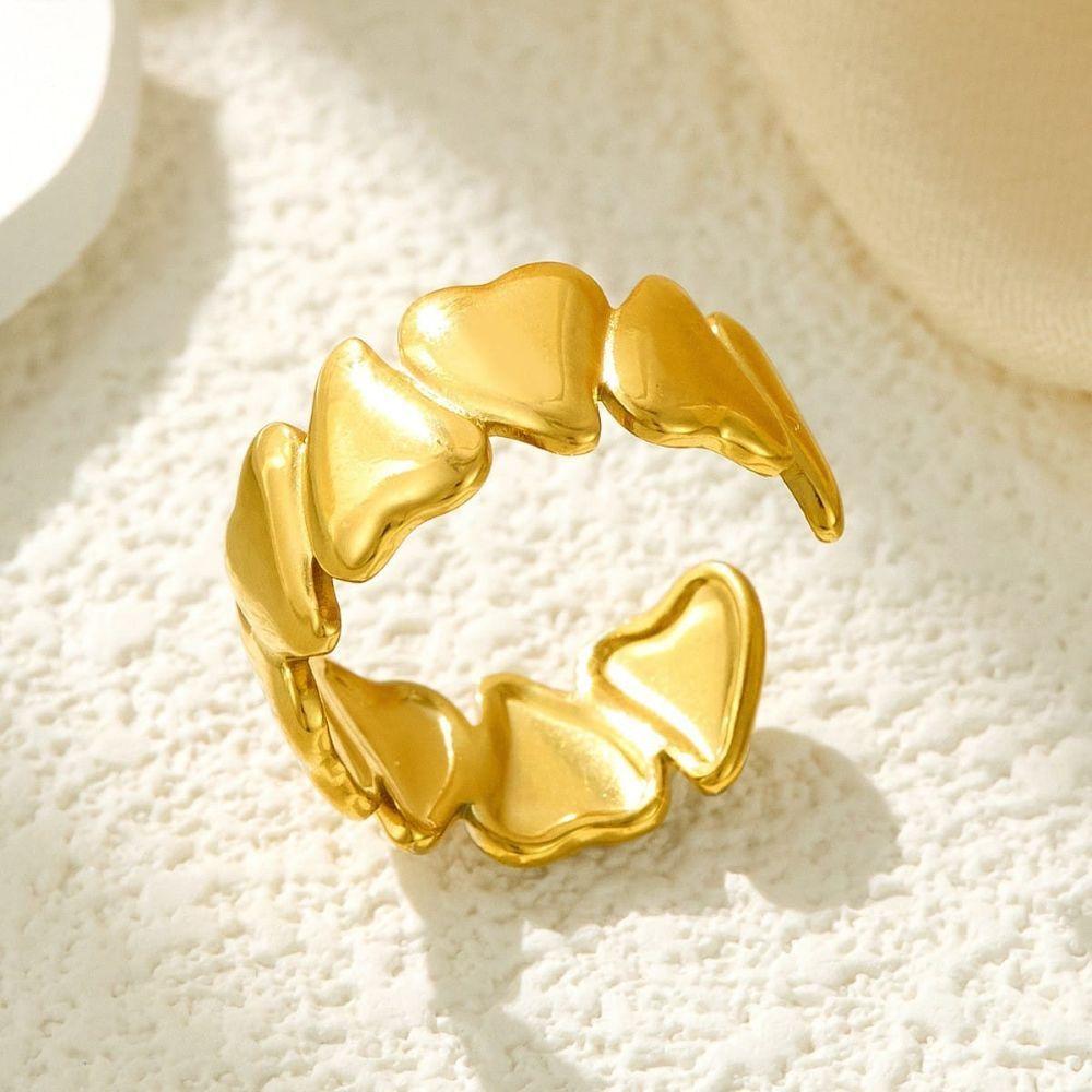 ANILLO ENCHAPADO ORO CORAZONES RD -1
