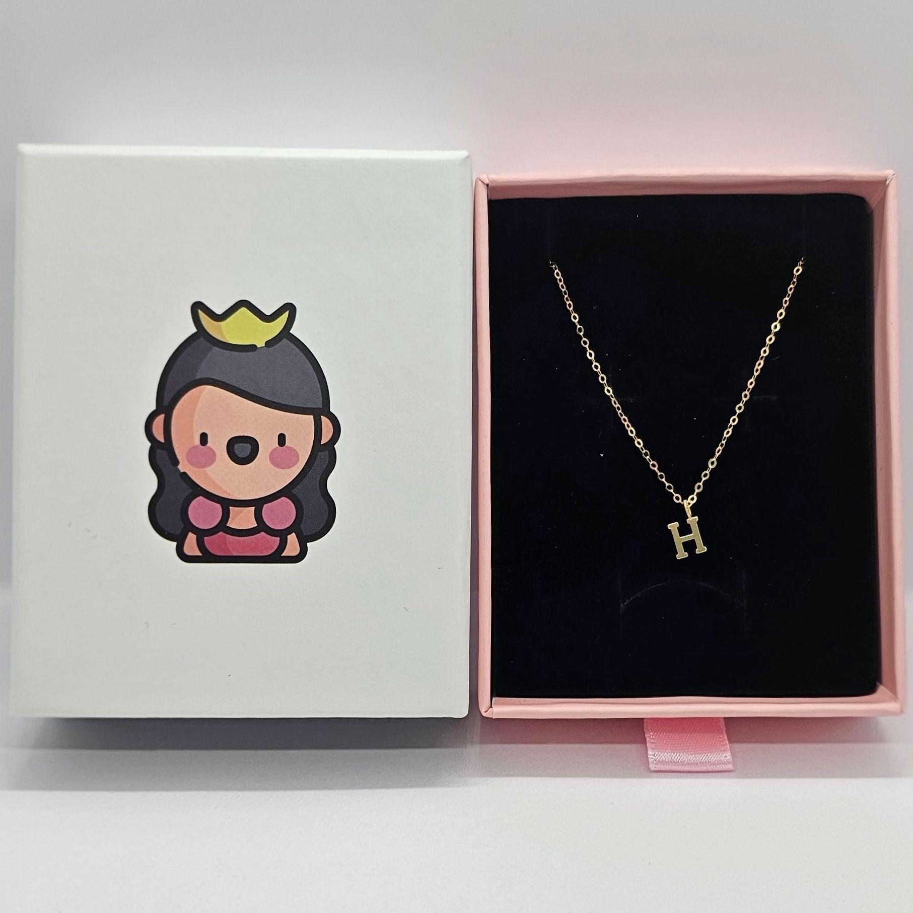 CADENA ESLABONES ORO 18K COLGANTE LETRA INICIAL H 18K-2