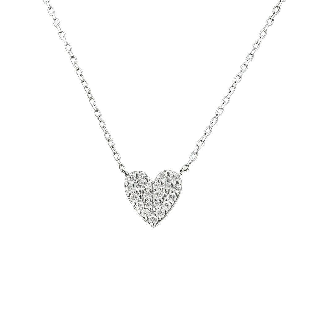Collar Plata 925 Corazón Microcircón-0