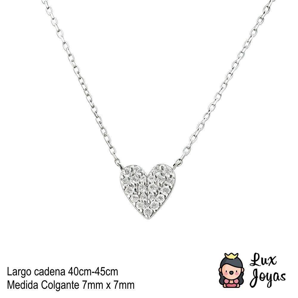Collar Plata 925 Corazón Microcircón-2