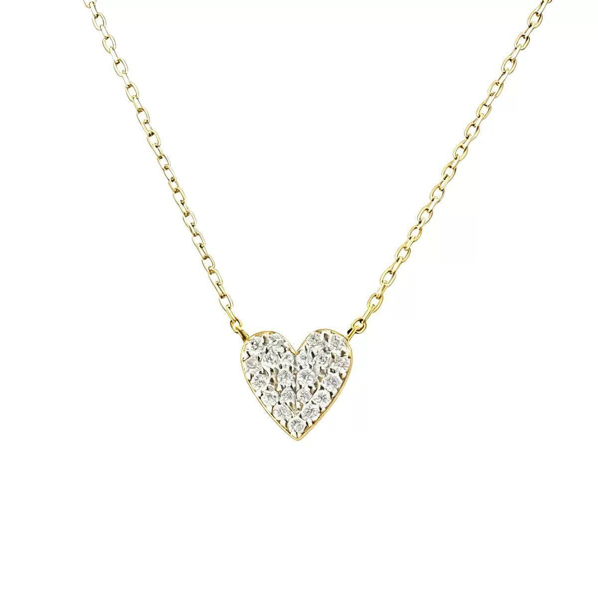 Collar Plata 925 Corazón Microcircón-0