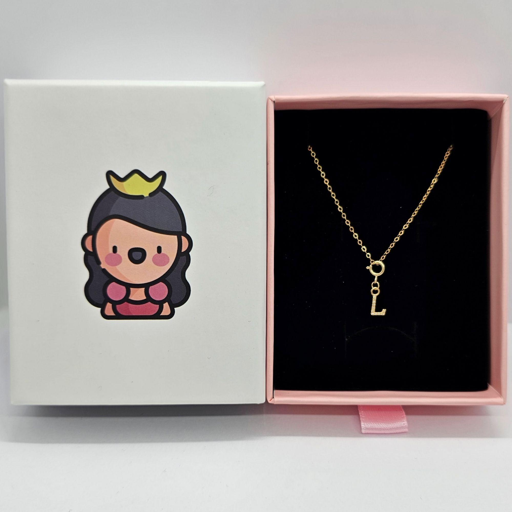 Colgante Charm Letras Inicial L Full Diamante 18 Kilates-4