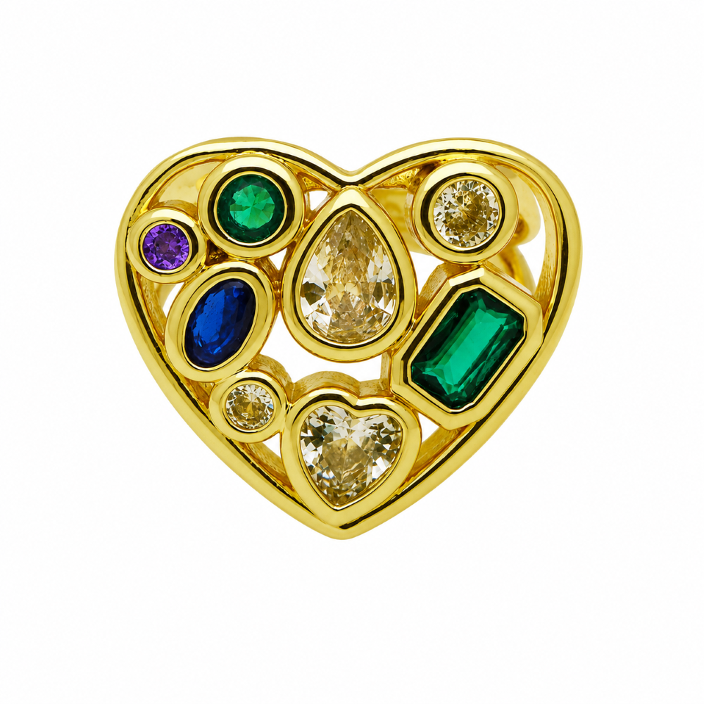 ANILLO ENCHAPADO ORO CORAZÓN L CIRC-0