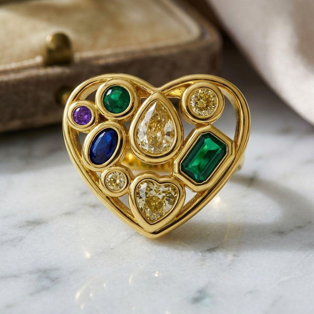 ANILLO ENCHAPADO ORO CORAZÓN L CIRC-2