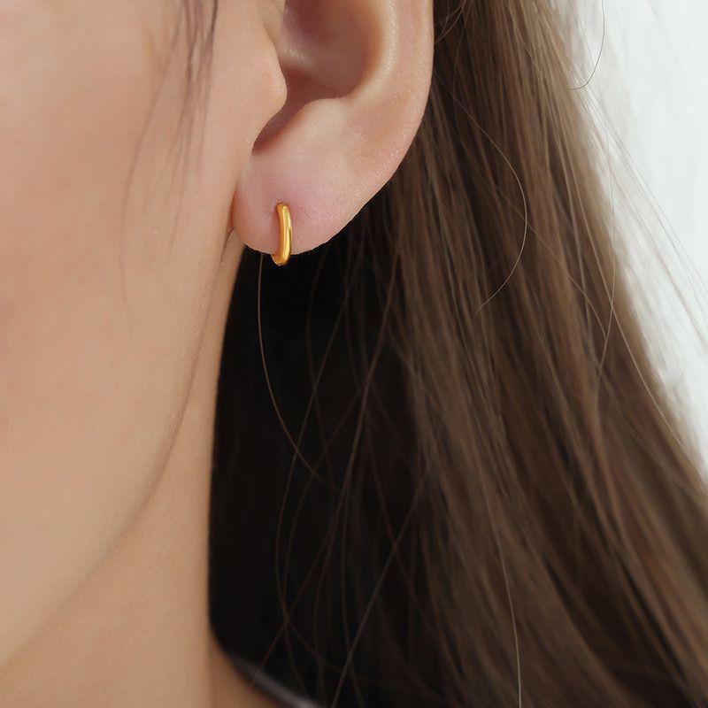 Aros Baño Oro 18k Argollas Lisas 9mm-3