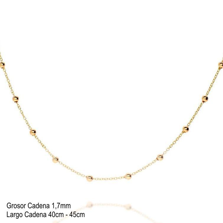 Cadena Baño Oro Amarillo 18 Kilates Eslabones Pelotitas L-4