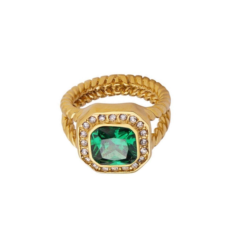 Anillo Baño Oro 18k Solitario Circón Circones-0