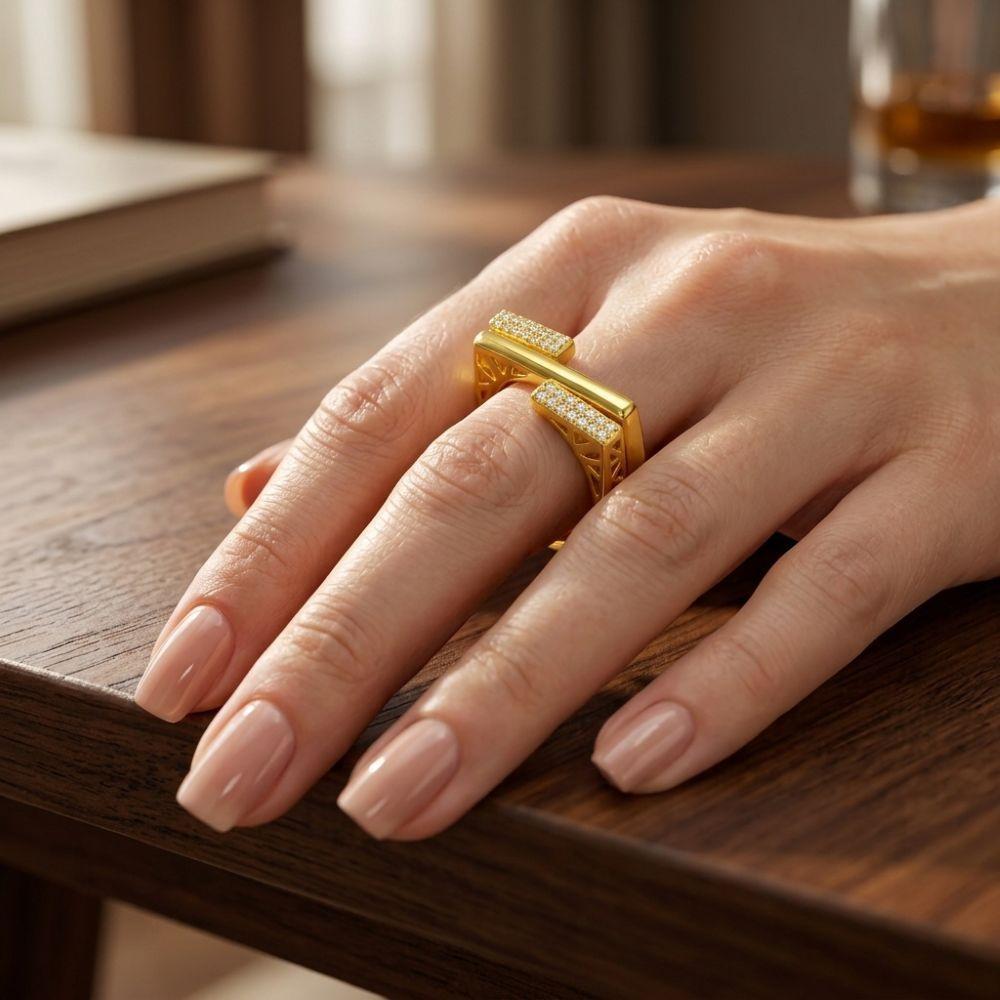 ANILLO ENCHAPADO ORO BRILIBRI -1