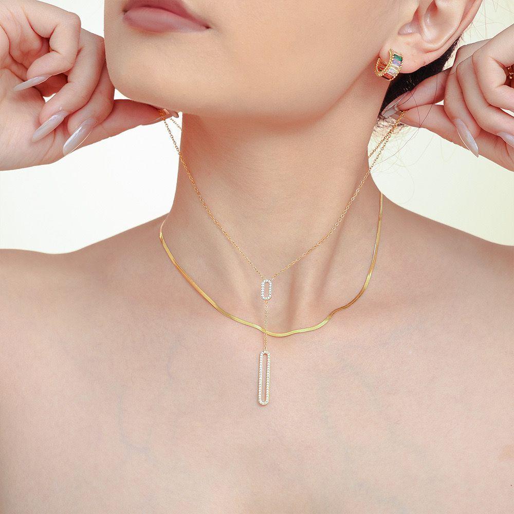 Collar Baño Oro Amarillo 18k Ovalado X2 Brillitos-2