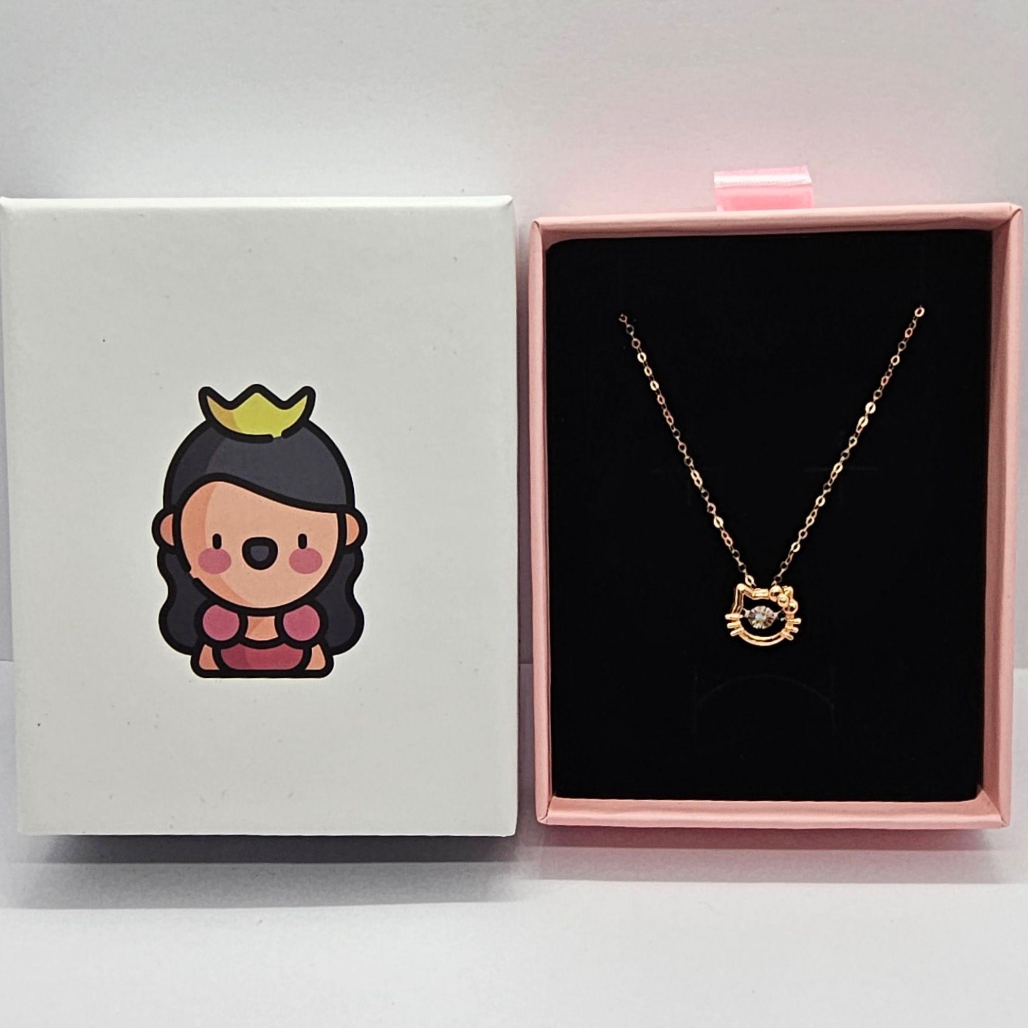 CADENA ESLABONES ORO ROSADO 18K COLGANTE HELLO KITTY DIAMANTE 3P-5