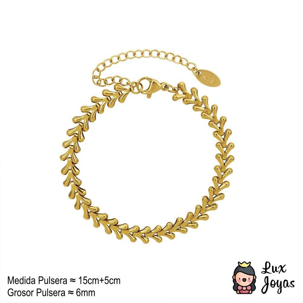 Pulsera Baño Oro Amarillo 18k Diseño V-3