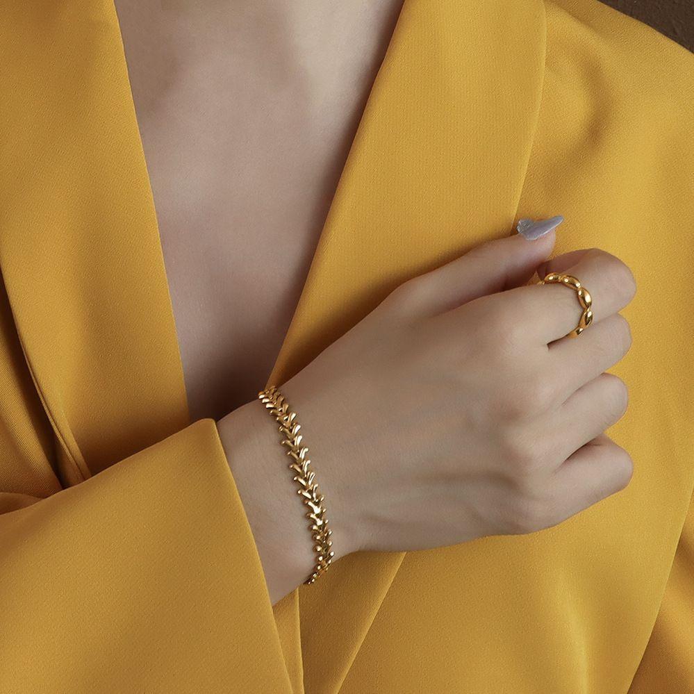 Pulsera Baño Oro Amarillo 18k Diseño V-2