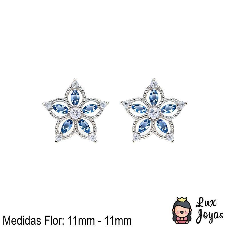 Aros Plata 925 Flor Zaf-2