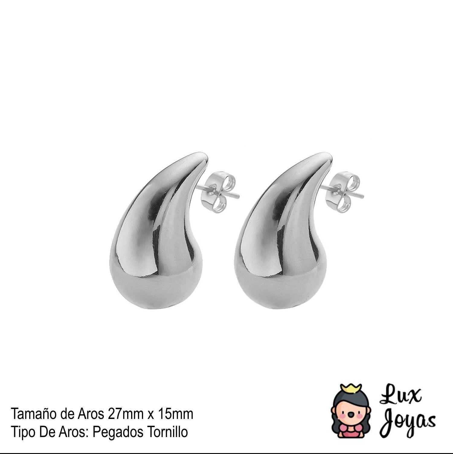 Aros Baño Oro 18k Pegados Gota S White-2
