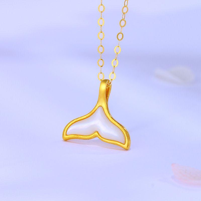CADENA ESLABONES ORO AMARILLO 18K COLGANTE COLA DE BALLENA NACAR-1