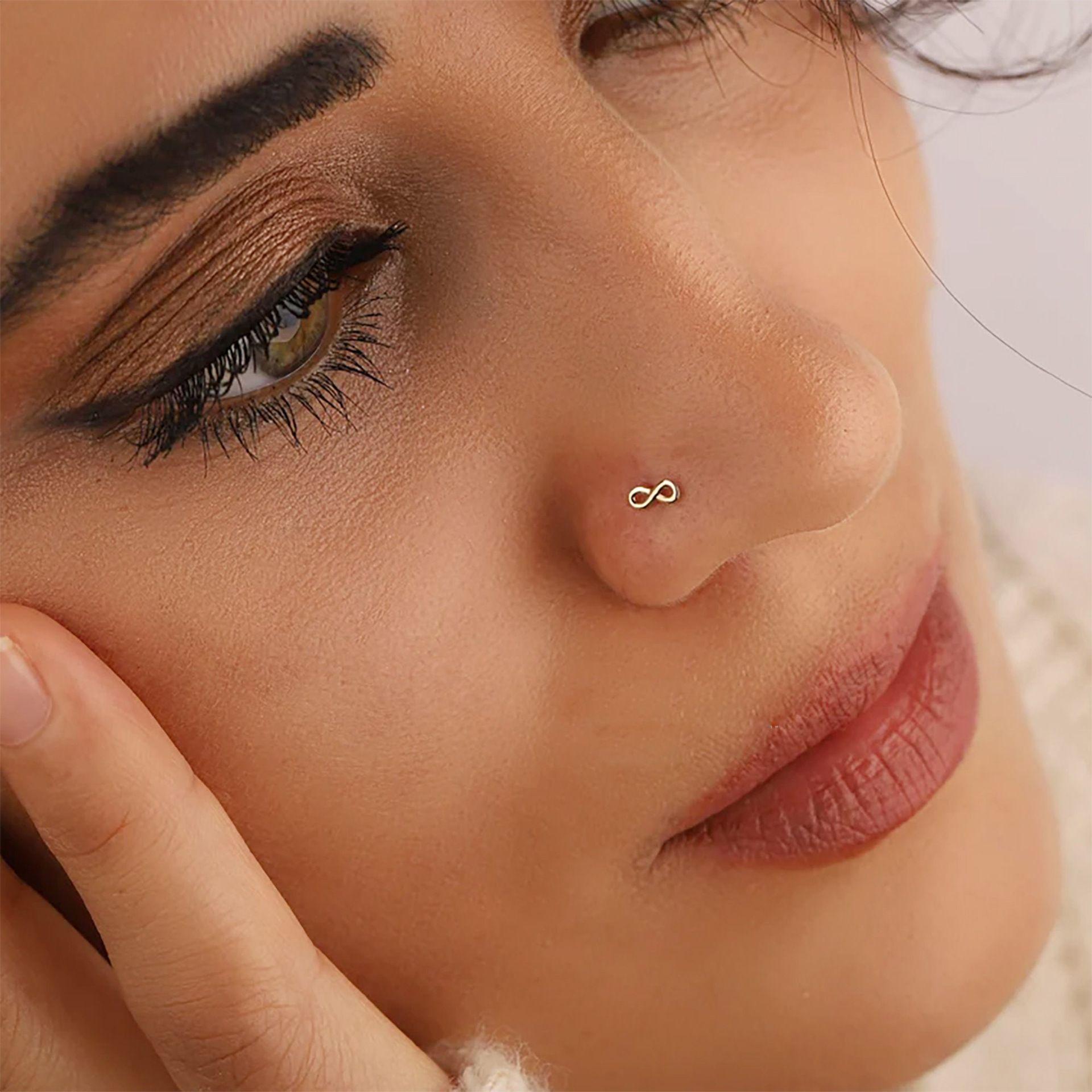 Aros Piercing Nariz Infinito Oro 18k Nacional-1