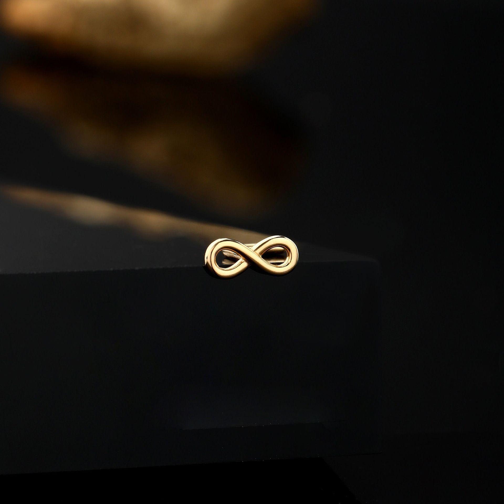 Aros Piercing Nariz Infinito Oro 18k Nacional-2